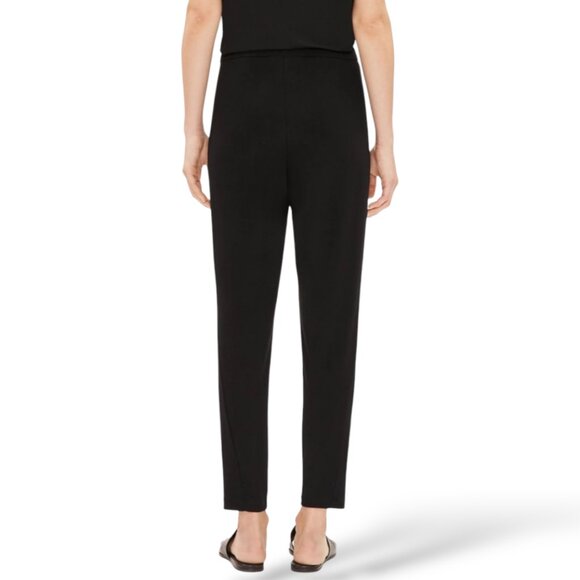 Eileen Fisher	made in USA black viscose jersey easy pants women's XS - Picture 2 of 8